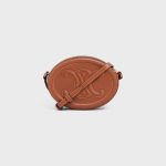 CROSSBODY OVAL PURSE CUIR TRIOMPHE IN SMOOTH CALFSKIN TAN - Image 3